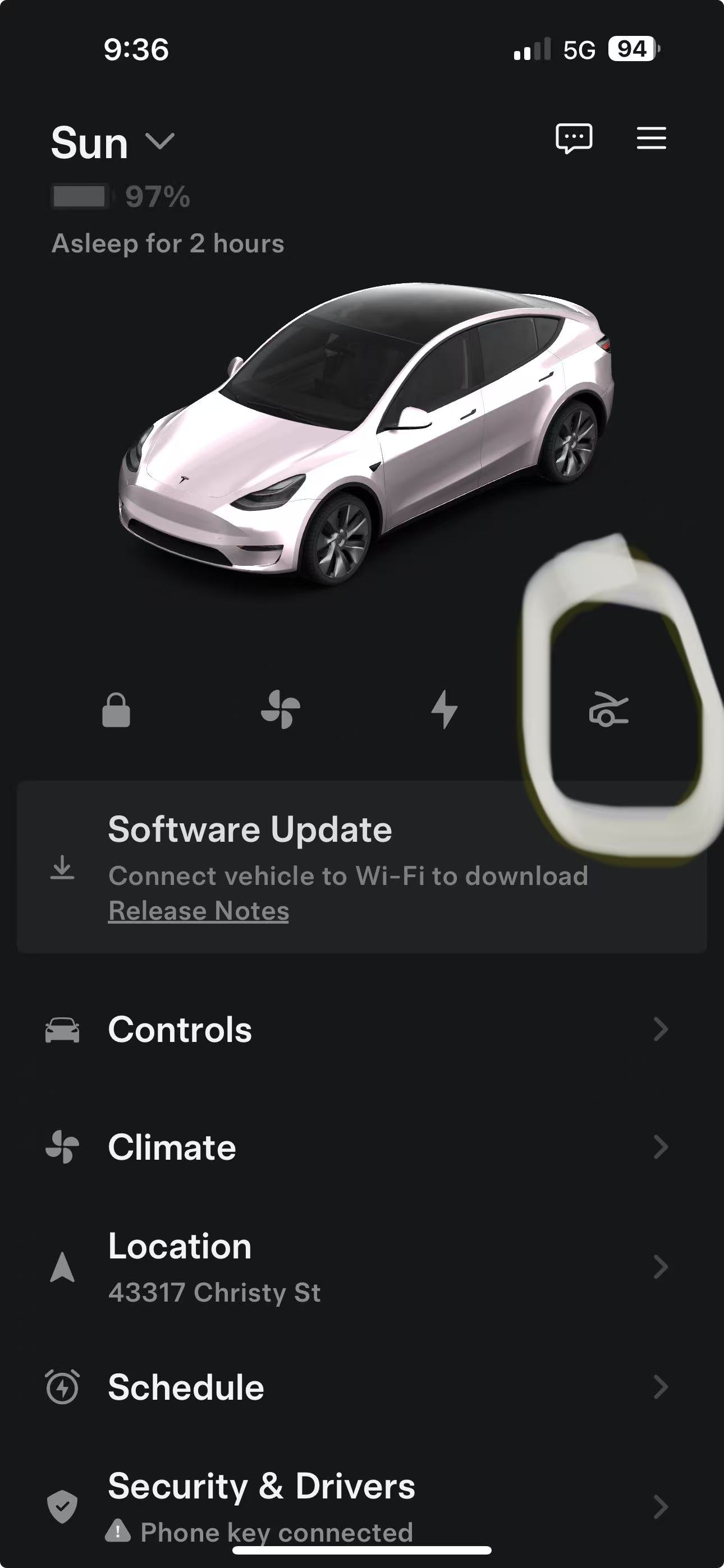 Tesla app control