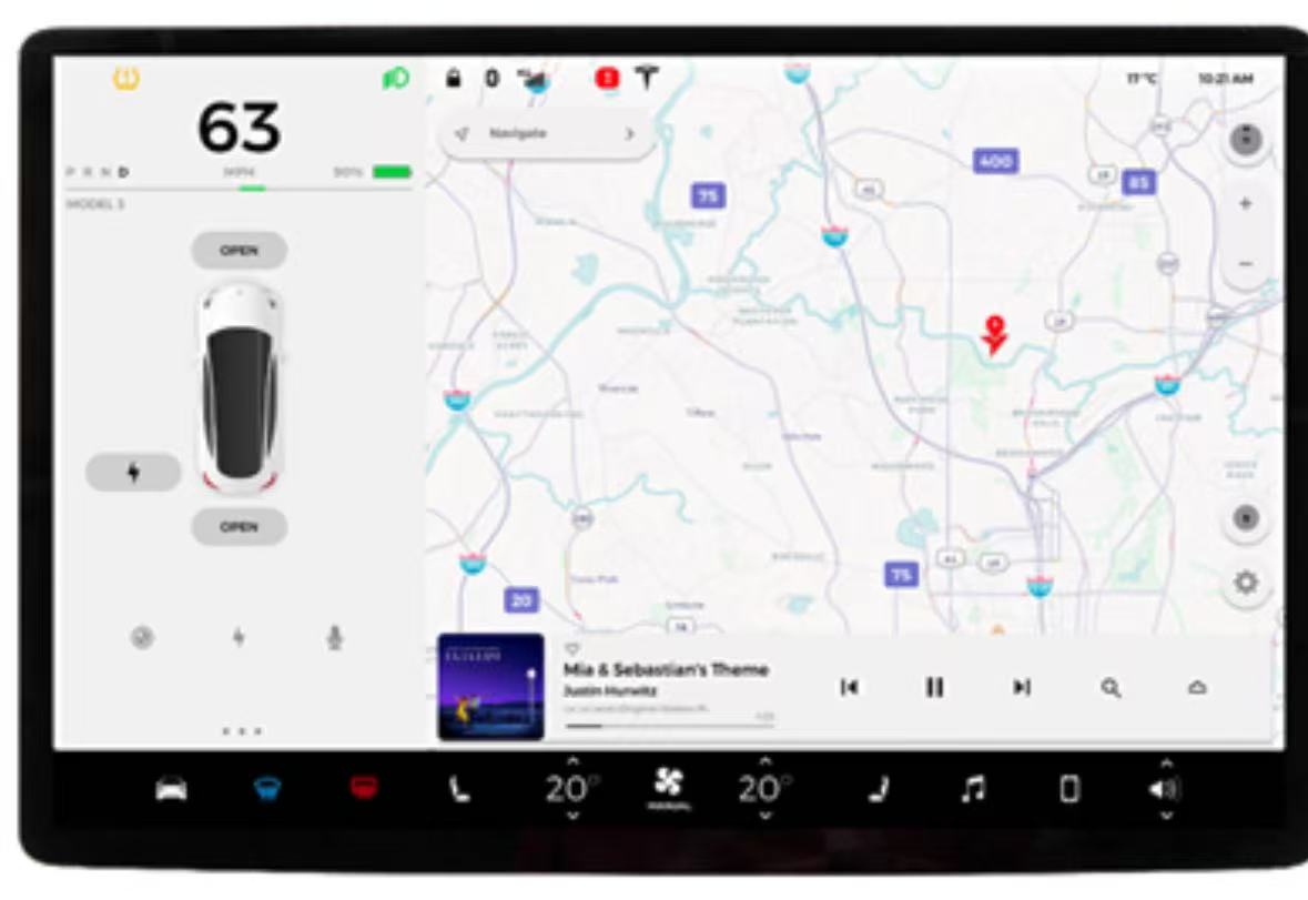 Tesla touchscreen button